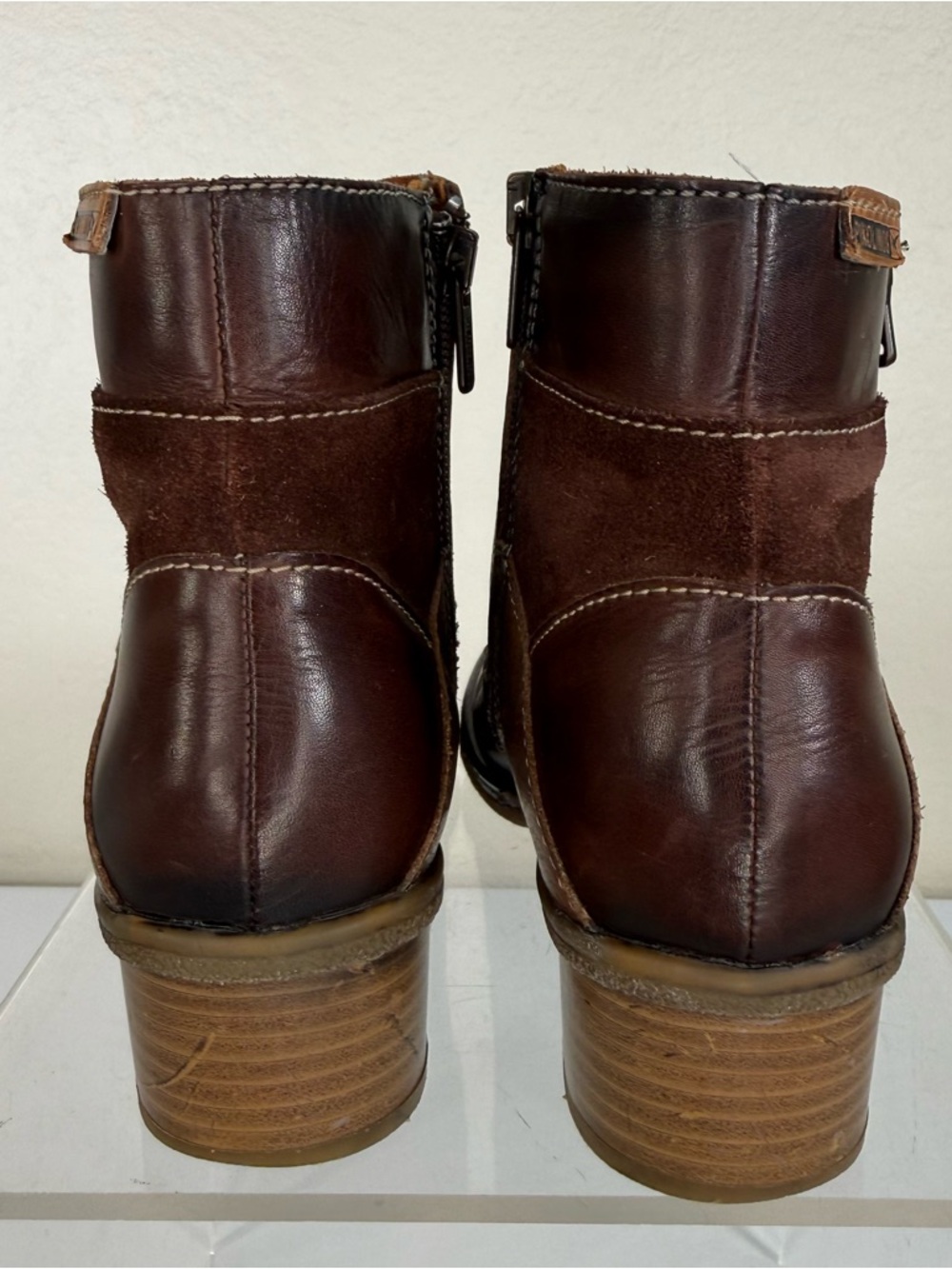 Pikolinos Zaragoza W9H-8768 Patchwork Leather Lace-Up Ankle Boots Booties SZ 38 - Picture 6 of 16